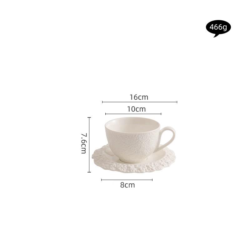 

Stone Texture Ceramic Coffee Cup Dish Sets for Women 250~320ml Handle Exquisite High Aesthetic Mug Afternoon Tea Dessert Dish