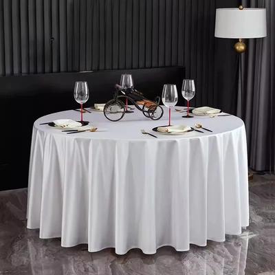 Runde Satin-Tischdecken Weiß Überdecke Glatter Stoff Resistent Knitterfrei Weich für Hochzeitsparty Restaurant Bankettdeko