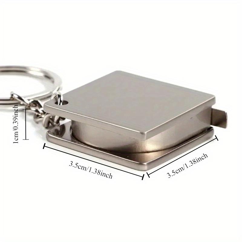 1 Stück Quadratischer Schlüsselanhänger Kreativer und Praktischer Maßband-Schlüsselanhänger Modischer und Neuartiger Personalisierter Geschenk-Schlüsselanhänger