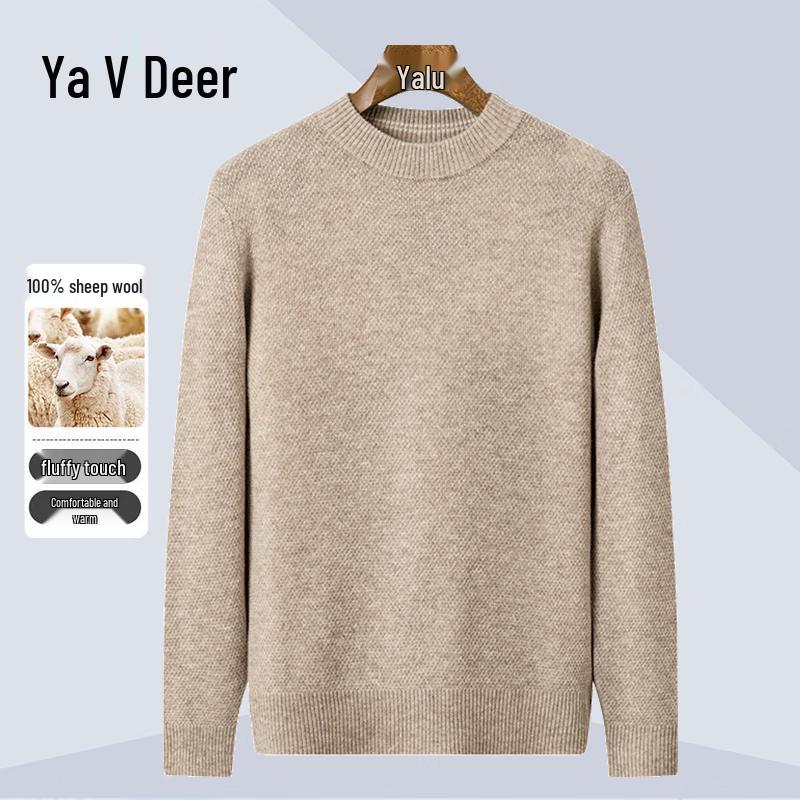 

Yalu Men s 100% Wool Thickened Round Neck Pullover Sweater L
