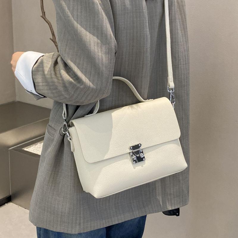 Soft Cowhide Hand-held Women's Bag, Multi Compartment Large Capacity Commuting Shoulder Bag, Women's Diagal Messenger Bag