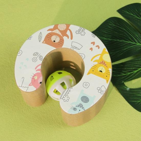 Cat Accordion Toy Magic Organ Cat Scratching Board with Ball Track Interactive Kitty Kurlz Toy Foldable Cat Scratcher for Indoor Cats