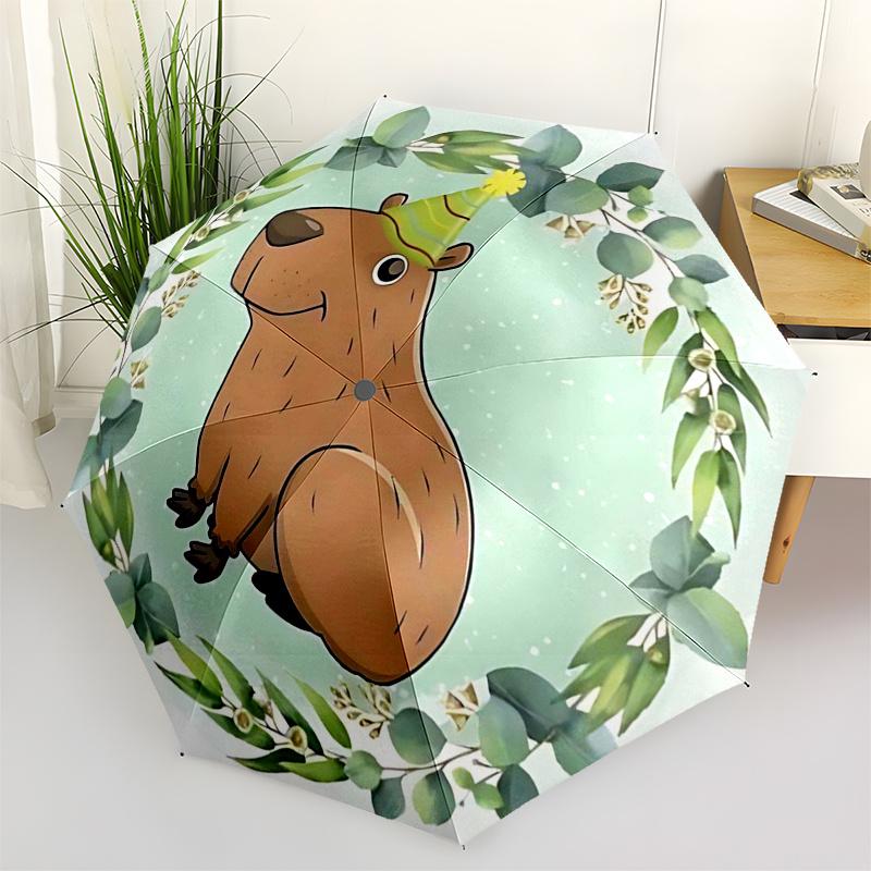 

Capybara Themed Travel Umbrella-8 Ribs Automatic Opening and Closing, Portable Folding Design, Compact and Stylish Umbrella Suitable for Out