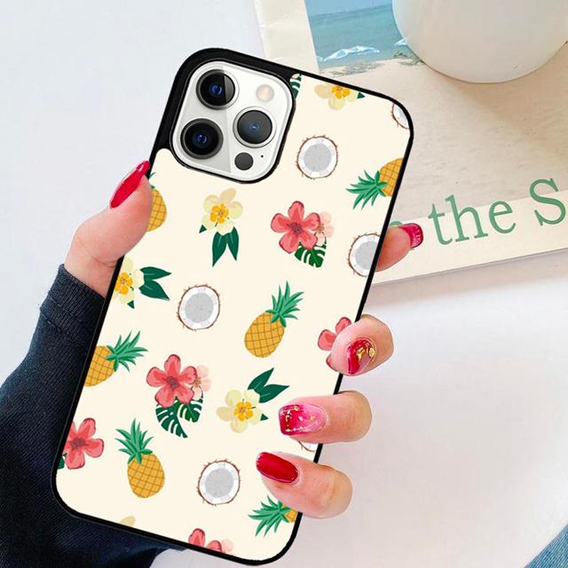Watercolor Palm Leaves PINEAPPLE Phone Case Cover for iPhone 17 Air 16 15 14 13 11 12 Pro Max Plus Shell Coque