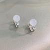 Ohrringe aus weißem Chalcedon und Zirkon für Damen, High-End, chinesisch, cool und elegant, Nischendesign