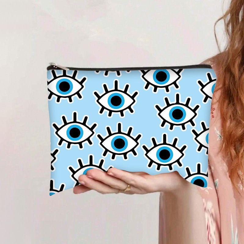 Printed Devil's Eye Cosmetic Bag, Travel Storage Bag, High-value Women's Clutch Bag, Wash Bag