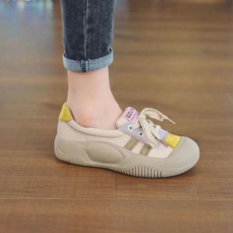 

Muffin sole sneakers 2025 summer new breathable thick-soled feet small wear-resistant versatile casual running dad shoes 35