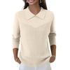 Damen Lässiger und Modischer Langärmliger Gestrickter Einfarbiger Oberteil-Pullover