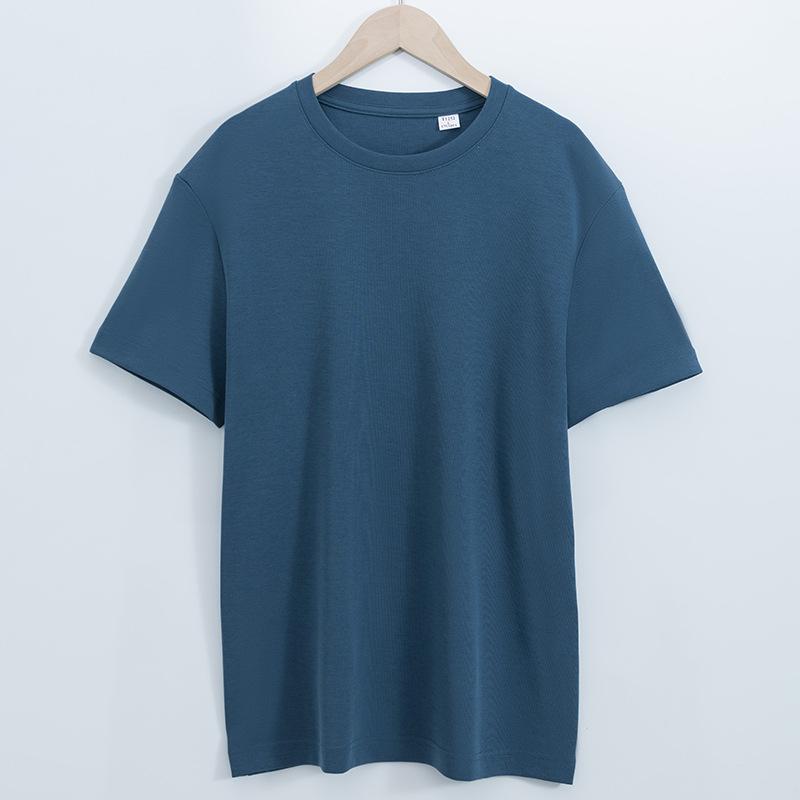 

Футболка мужская хлопковая повседневная с коротким рукавом, облегающая, уличная, летняя, модная футболка 4XL синий