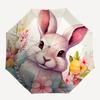1pc Bunny Floral Bouquet Automatic Folding Umbrella, 8-Rib Iron Frame, Casual Outdoor Accessory for Birthday Festival Gifts Yy251128189