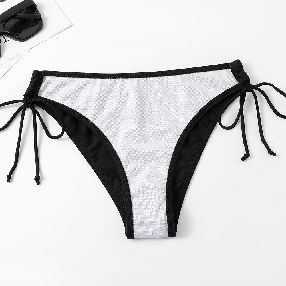 European & American Tie-Up Bikini: Sexy Solid Color Swimwear for Beach Vacations