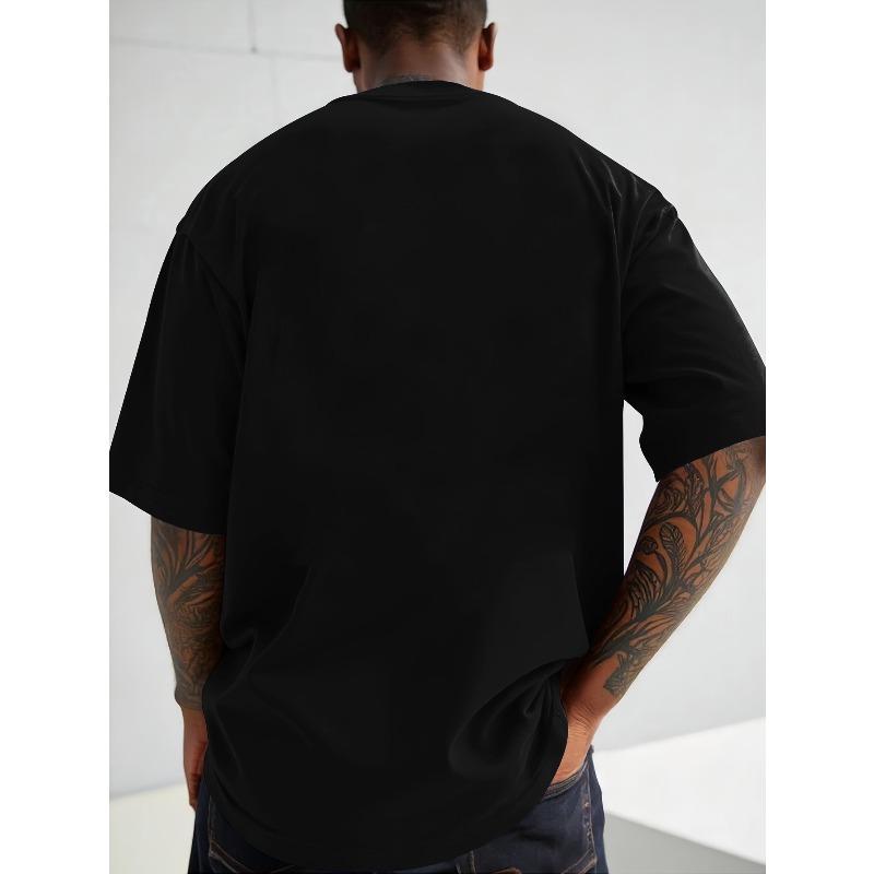 Tailles européennes Homme T-shirt Casual Manches Courtes Imprimé - Rouge Col Rond T-shirt d'Été, Tissu Léger & Respirant pour Tenue Décontractée