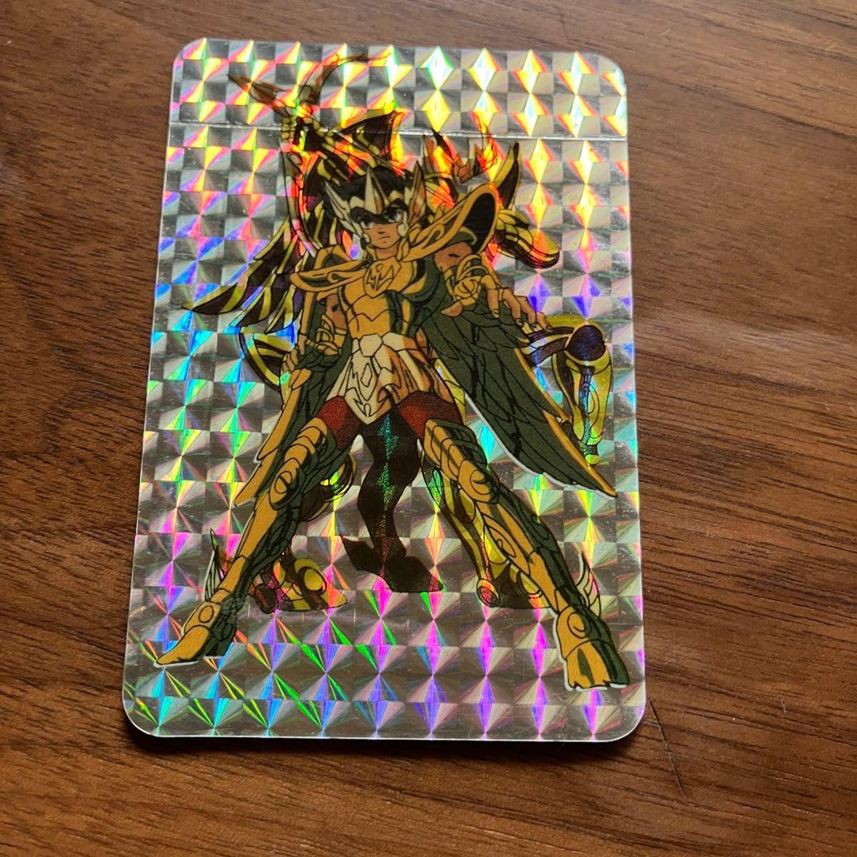 Used Saint Seiya Carddass Prism Card Kira Card Bandai Amada Gold Cross Sagittarius Cross