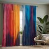 Set Of 2 Artistic Classic Striped Color Block Printed Curtains Bagged Home Decoration Room Curtain Polyester