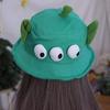 Foldable Three Eyes Bucket Hats Sunscreen Large Brim Big Ear Fisherman Hat Lightweight Breathable Cartoon Sun Hat Outdoor