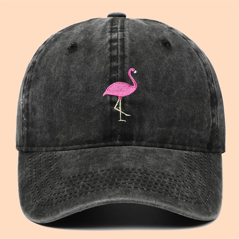Fire Flamingo Embroidered Baseball Cap With Sun Protection For Outdoor Casual Wear