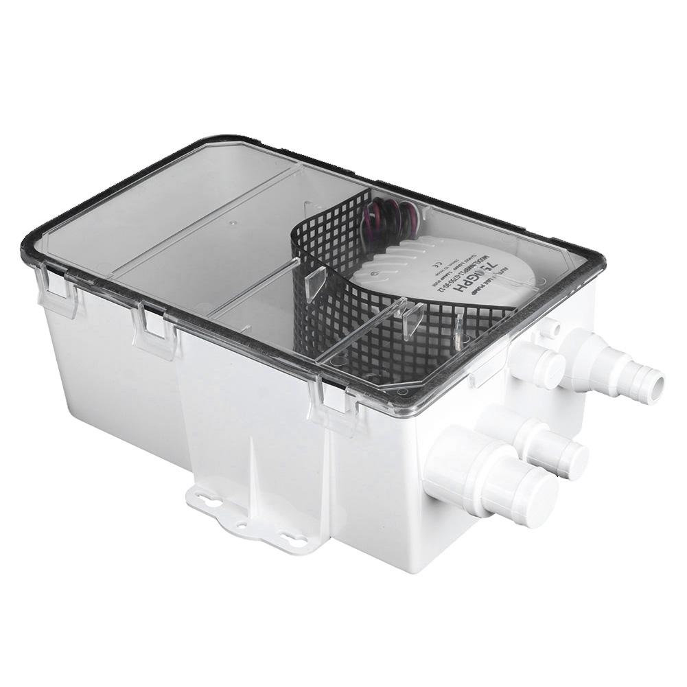 750GPH Shower Sump Shower Sump Pump System Boat RV Bilge 12V 750GPH Marine Multi Port Drain Box Shower Sump Marine Shower Pump