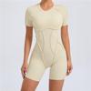 European And American Three-dimensional Beauty Sports One-piece Yoga Clothes One-piece Tight-fitting Short-sleeved Halter One-piece Fitness Clothes