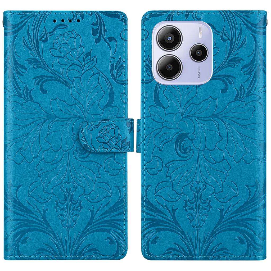 For Xiaomi Redmi Note 14 5G Leather Case Imprinted Floral Pattern Wallet Stand Flip Phone Cover