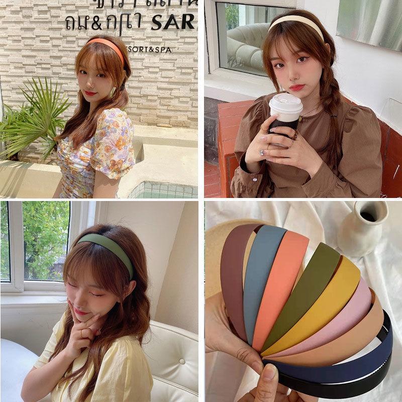 Korean Fashion Color Hair band Versatile Wide Edge pure color Headband Girls Fixed Hairstyle Bangs hair hoop Hair Accessories