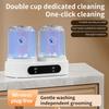 Mini Twin-tub Washing Machine with Blue Light Sterilization, Separate Washing for Underwear and Socks, Wireless Charging, Small Laundry Cup