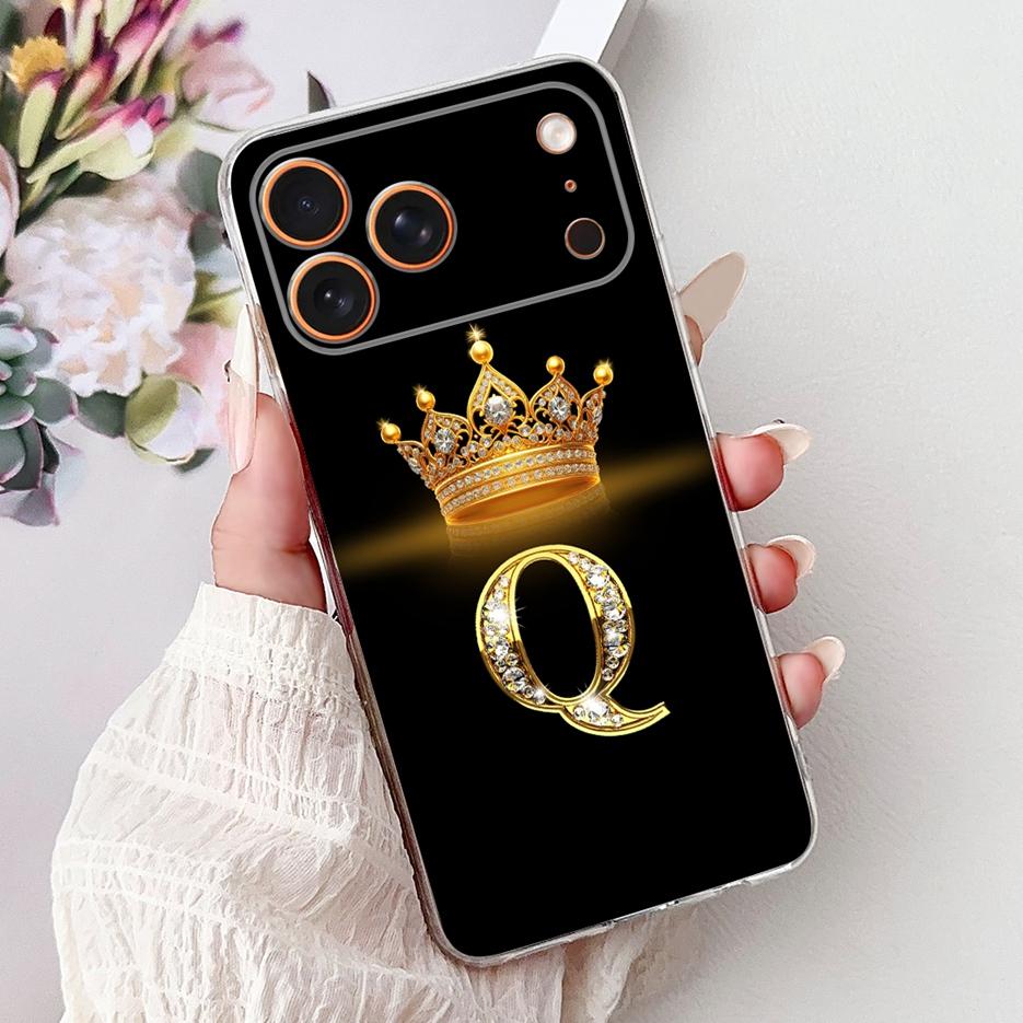For Apple iPhone 17 Pro Max Case New Luxury Crown Letters Cover Soft Silicone Phone Case For iPhone 17 Air iPhone17 Pro Max Bags