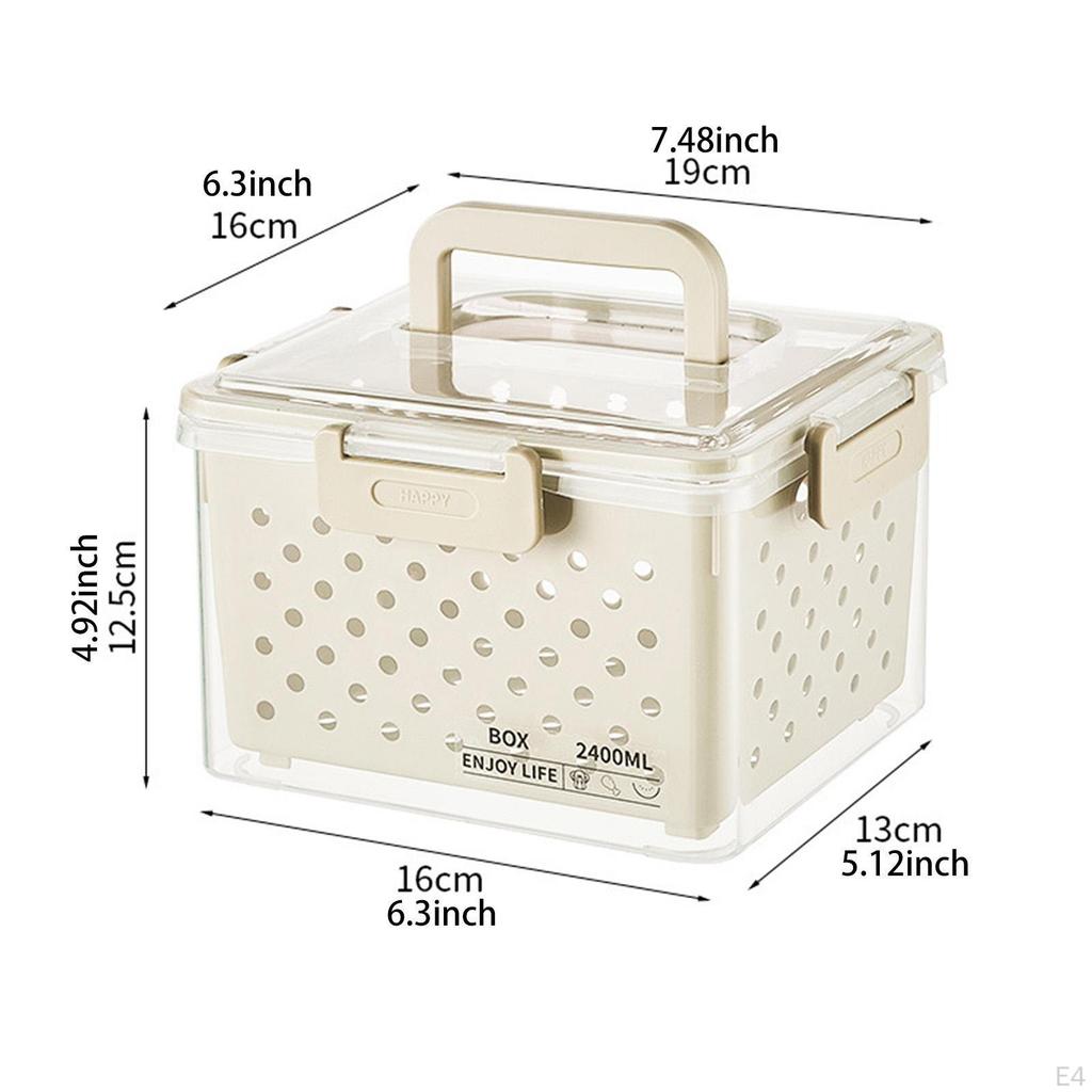 Fridge Storage Container for Fruits and Vegetables, Airtight Bin Produce