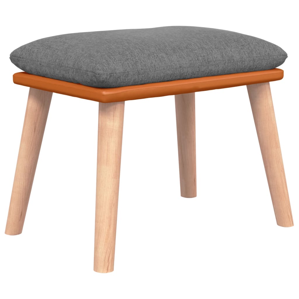 Swivel Armchair with Footstool Light Grey Fabric