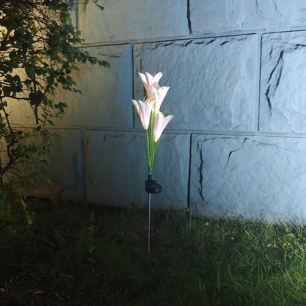 Solar Color-Changing LED Lily Flower Lantern - Outdoor Rainproof Decorative Lawn Light