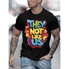 European Sizes THEY NOT LIKE US Mens TShirt Comfortable Crew Neck Casual  ShortSleeves Soft Breathable  Menswear Tshirt Summer Spring Streetwear