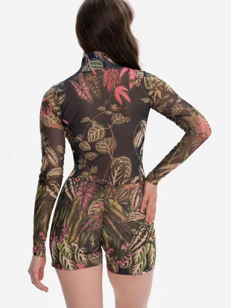 Russian Sexy Long-Sleeve One-Piece Surf Swimsuit for Women