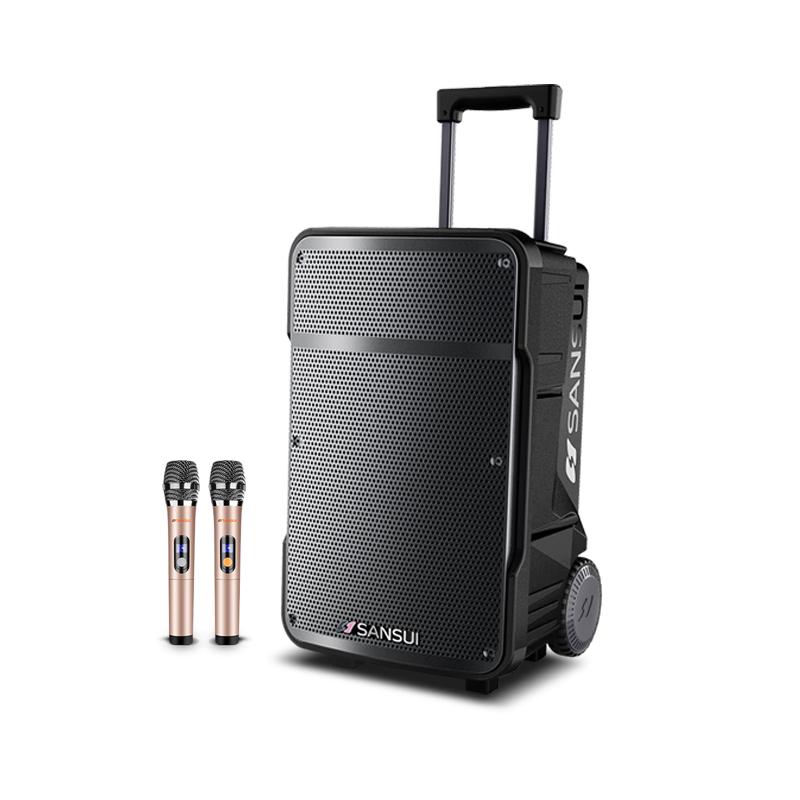 SANSUI Portable Outdoor KTV Trolley Speaker