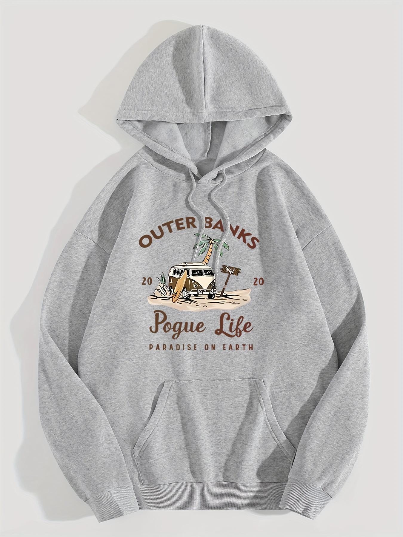 

Long Sleeve Drawstring Hoodie Outer Banks Print Hoodie Casual Pocket Long Sleeve Drawstring Hoodies Sweatshirt Women s Clothing 3XL