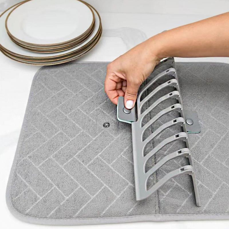 1PC Foldable Dish Drying Mat for Small Spaces Drain Rack 45x36.7x7.5cm