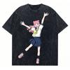 Du und Ich Sind Gegensätze Ausgewaschenes T-Shirt Anime-Liebhaber Harajuku Neues Modell Oversized Vintage Locker Streetwear Klassisch Unisex