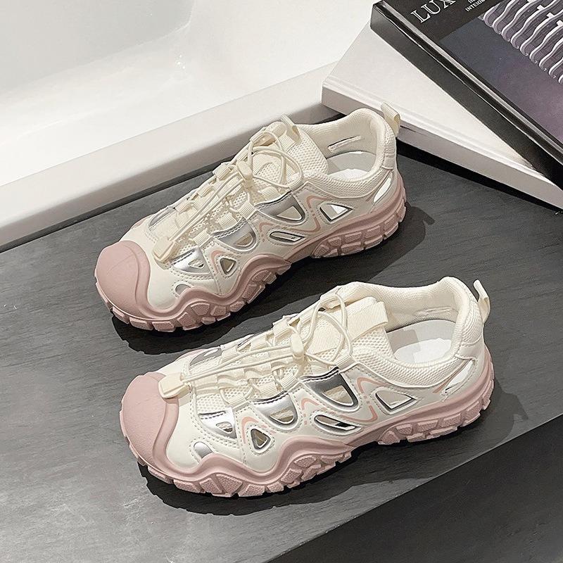 New Women's Hiking Shoes, Hollowed-out Dad Shoes, Thick-soled Casual Sports Shoes