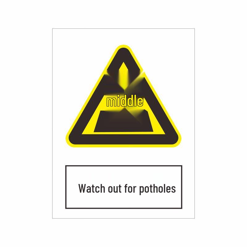 QSQ PVC  Beware of Potholes  Warning Sign
