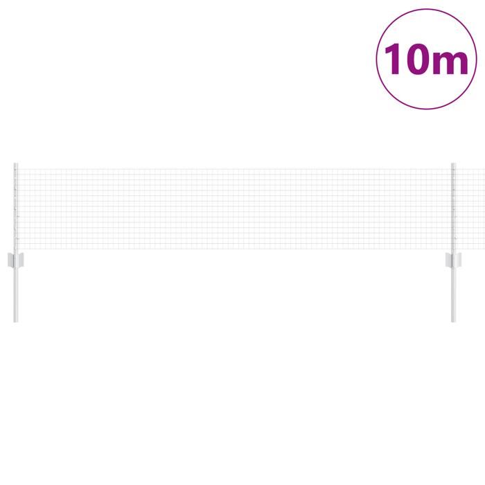 VidaXL Welded Wire Fence with 5 U Posts Silver 0.4x10 M Steel 3336312
