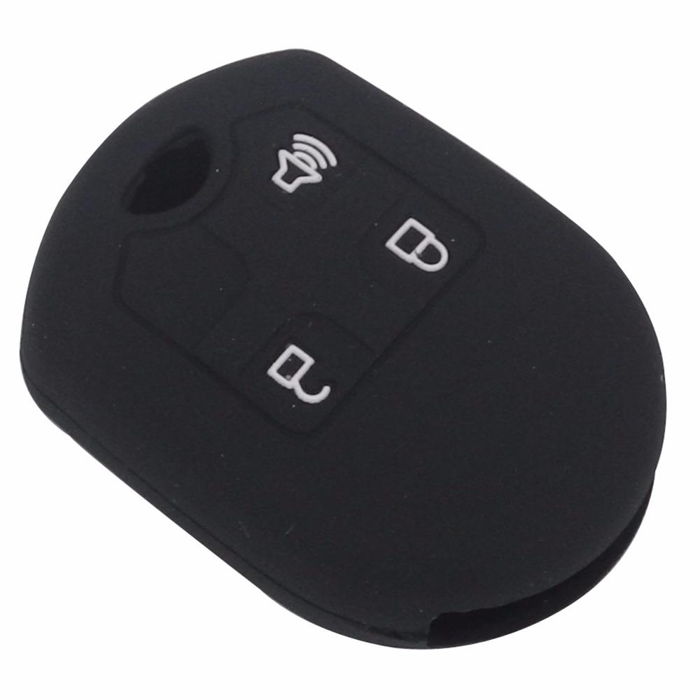 jingyuqin 3 Buttons Silicone Car Key Cover Case For Ford Flex F150 F250 F350 F450 Explorer Edge Mustang Expedition Taurus Fusion