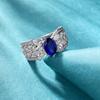 Lulu Tong 2023 S925 Silver Royal Blue European-American Style Fashion Ring