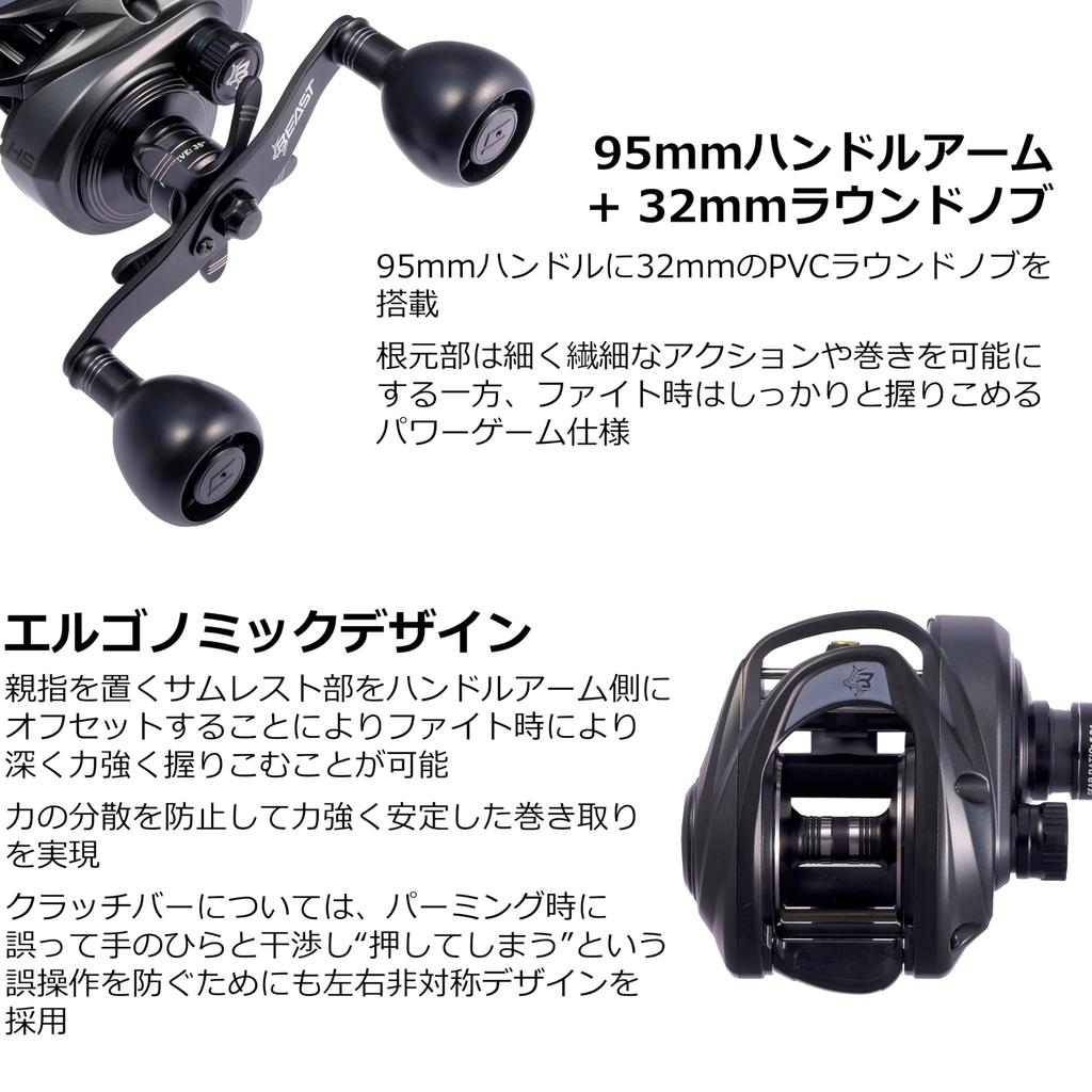 Abu Garcia Beast LP Beast 300 Baitcasting Low for and Monster Big Game Left-Handed Reel, Profile, Bass, Saltwater, Fish,