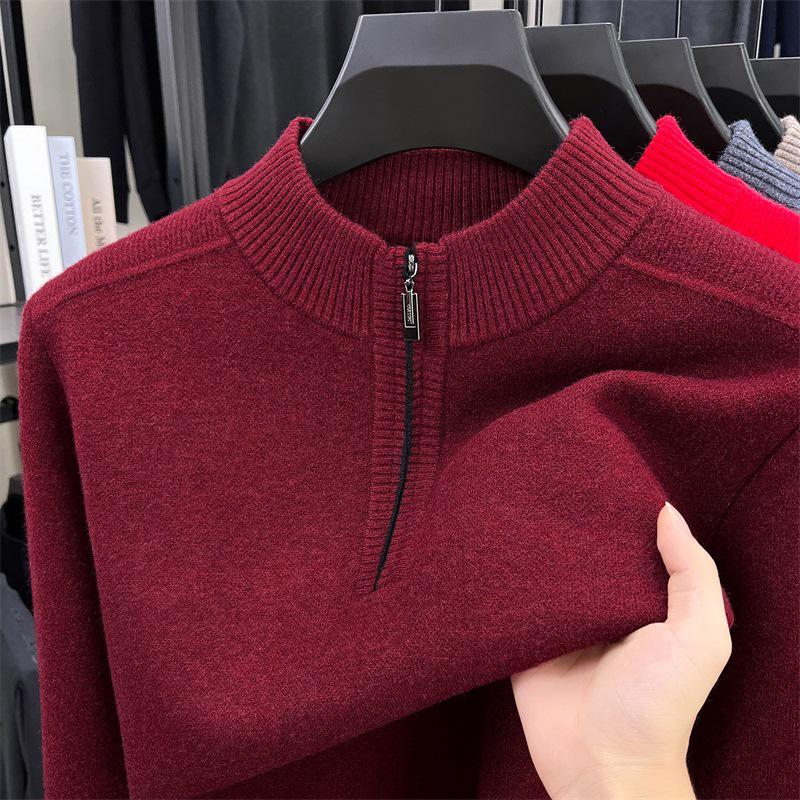 Men's Thick Wool High Collar Sweater - Warm, High Quality Autumn/Winter Knitwear 2025