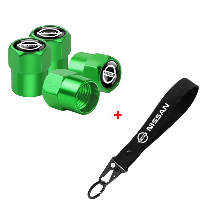 Tapa de Válvula de Neumático de Coche de Aluminio Insignia de Coche Llavero de Nylon Accesorios Para Nissan Nismo X-Trail Qashqai J11 Juke Altima Note Skyline