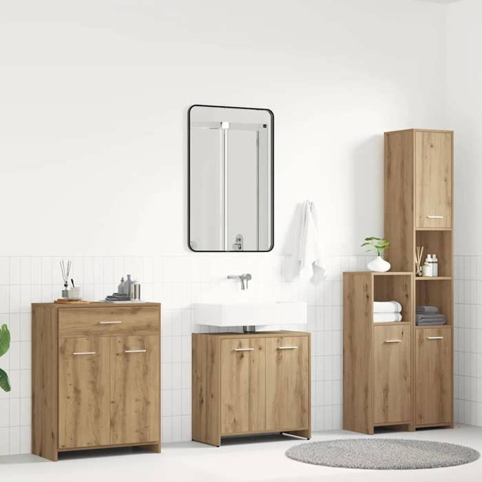 VidaXL 4-piece Bathroom Furniture Set Engineered Wood, Bathroom Cabinet, Bathroom Cupboard, Furniture 3328942