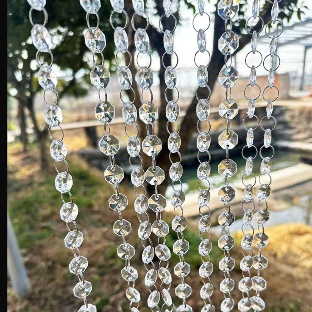 10PCS 100cm Clear Beaded Curtain Shinning Transparent Acrylic Chandelier Chain Decoration Hanging Chandelier Accessories