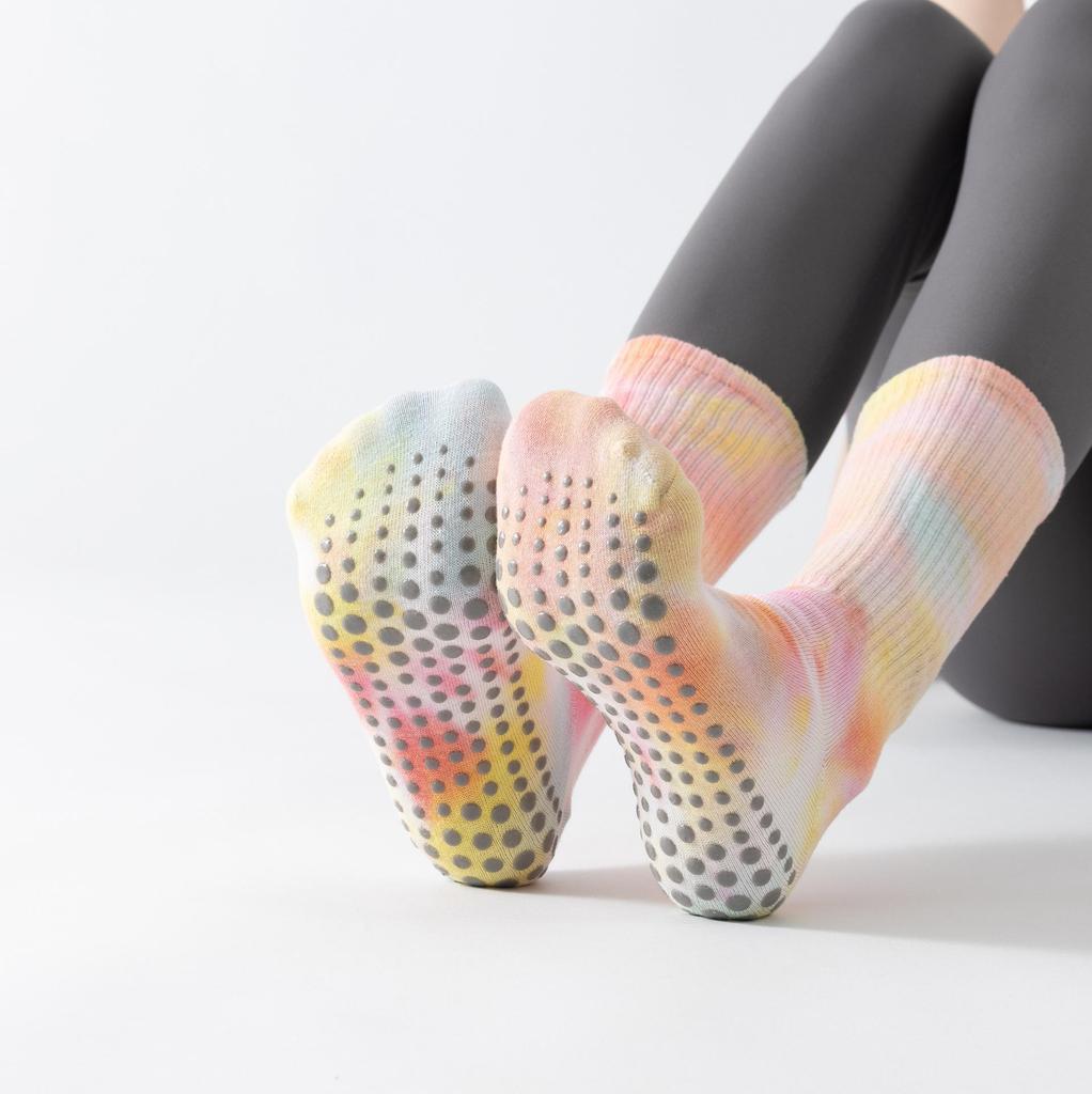 Tie-dye Non-slip Sweat-absorbent Yoga Pilates Aerobics Dance Socks