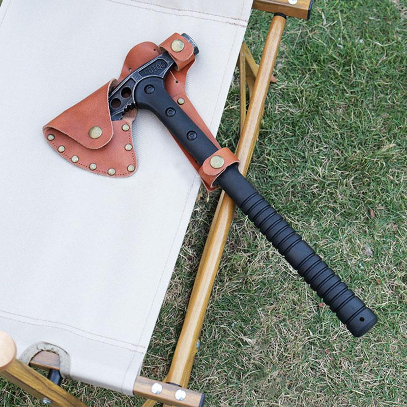 Durable PU Leather Axe Sheath Portable Outdoor Camping Survival Hatchet Blade Protection Cover Garden Tools Waist Hanging Type