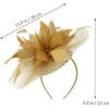 Hemobllo Voile en Maille de Mariée Hauts Chapeau avec Plume, Headpiece en Maille Dorée pour Femmes Mariage Fête du Thé, Accessoire pour Occasion Spéciale