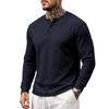 Men S Casual Loose Knit Long Sleeve Henley Shirt