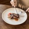 Large Plate Sesame Glaze Ceramic Plate Tableware Household Restaurant Dish Plate Western Plate Steak Plate Round Plate